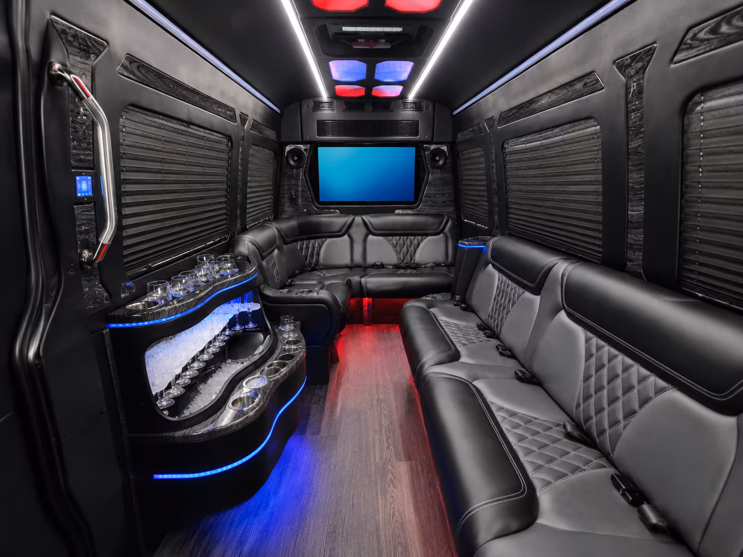 gilroy 30 passenger party bus interior