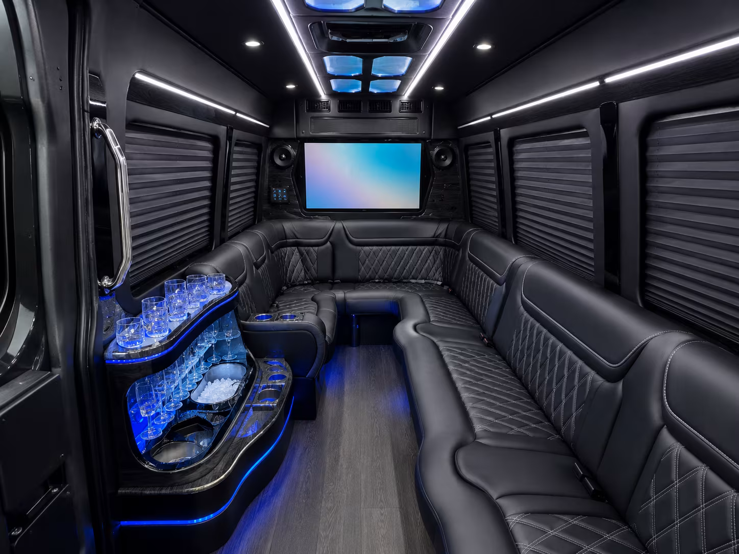 gilroy 50 passenger party bus interior